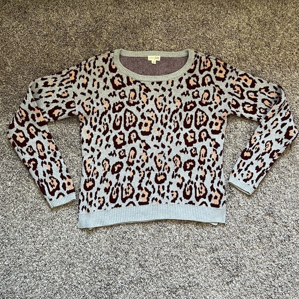 Maison Jules Sweater Women's Small Animal Print Long Sleeve - Picture 1 of 7